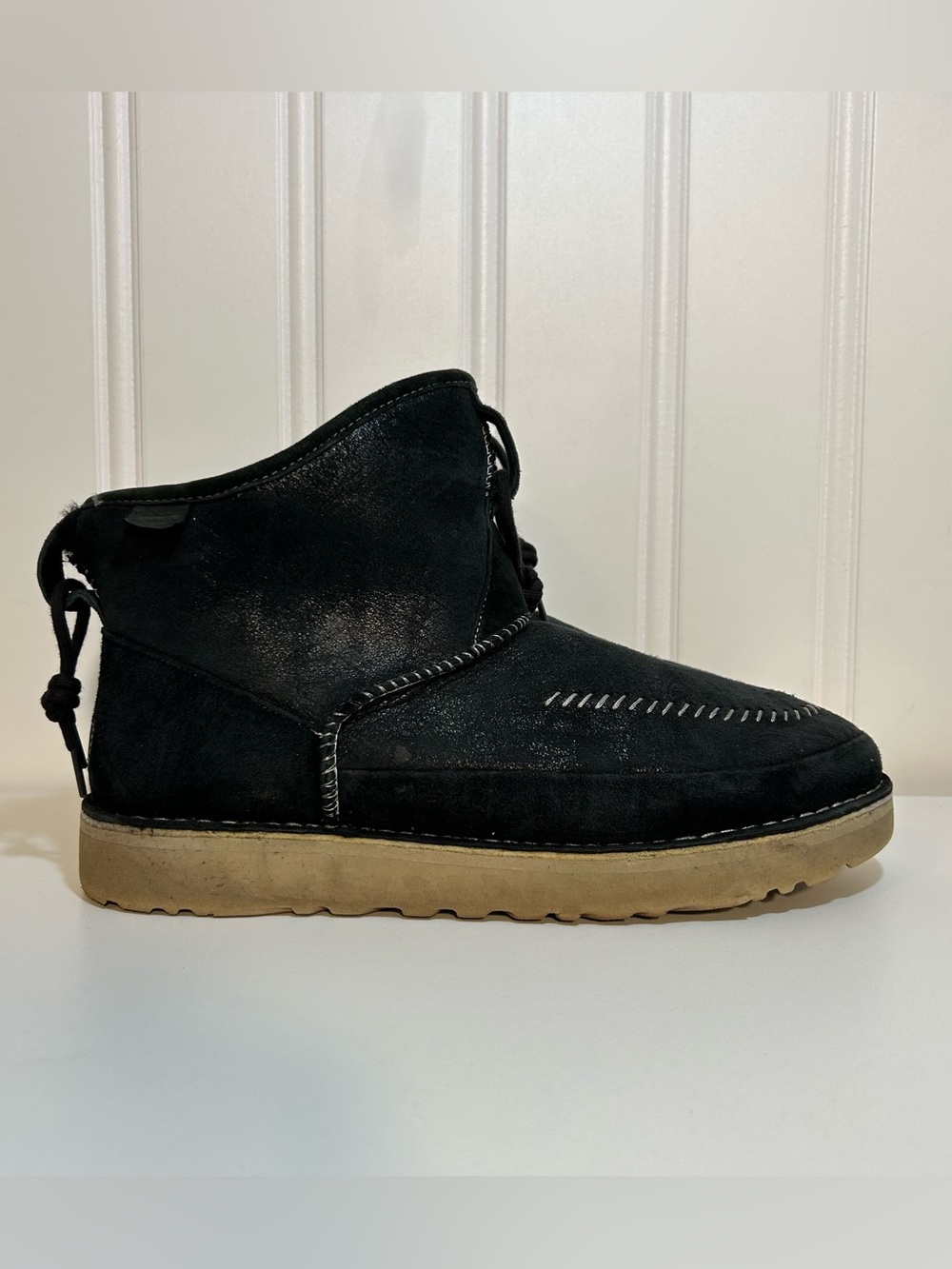 UGG campfire crafted regenerate Black Suede Chukka Boot with Tan Sole men’s 13